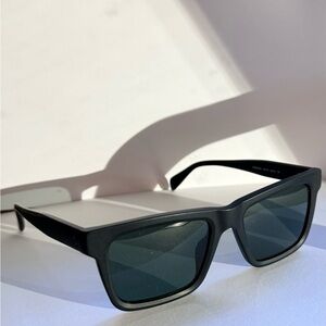 Matte Black  Rectangular Rag & Bone Sunglasses